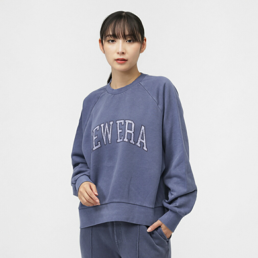 ニューエラ レディース スウェット トレーナー WS SWEAT CREW NECK GARMENT DYE SLT 14674711 SLT スポーツウェア ： グレイシュブルー NEW ERA