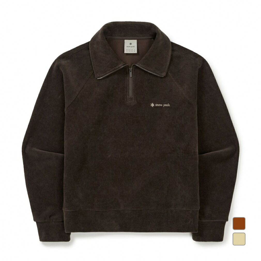 2025秋冬 スノーピーク レディース アウトドアカジュアル スウェットトレーナー Corduroy Wmn s Half Zip Sweatshirt S25WWFZT71 snow peak|アルペン店