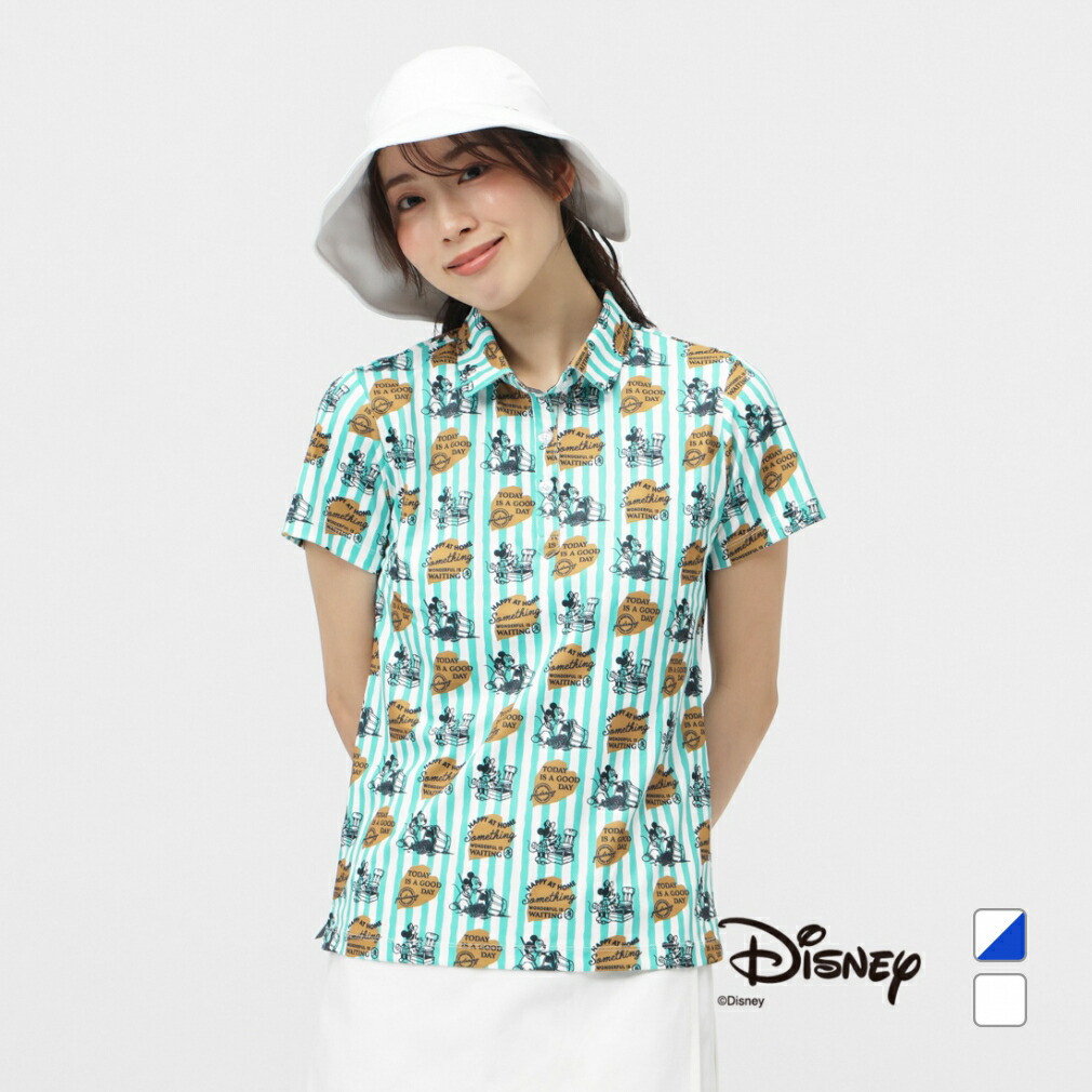 最大10％OFFクーポン 【12/30〜1/5】 ディズニー レディース ゴルフウェア 半袖シャツ 秋 冬 レディスポロシャツ (TRDN-1H2025P) Disney画像
