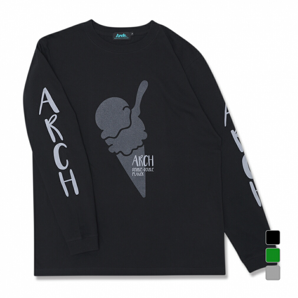 4/20限定★抽選で最大100％Pバック アーチ メンズ レディス バスケットボール 長袖Tシャツ double ice cream L/S tee T325 Arch