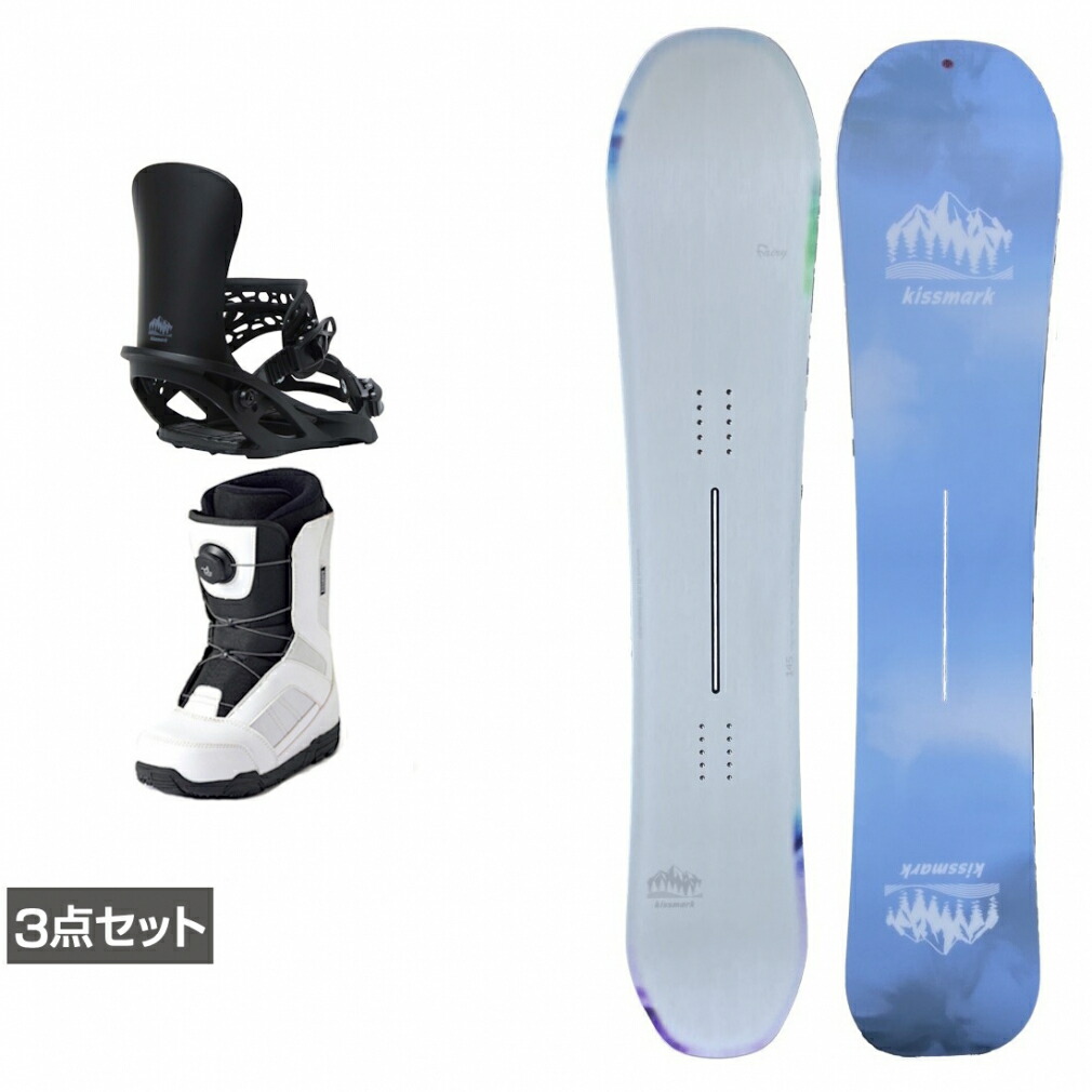 最大10％OFFクーポン 【4/4～4/10】 キスマーク FAIRY ＆ UNLIMIT ＆ JAFFE ホワイト 板＋ビンディング＋ブーツセット 3点セット スノーボード KM 5810712124 5823712435 5836713234 35,684円