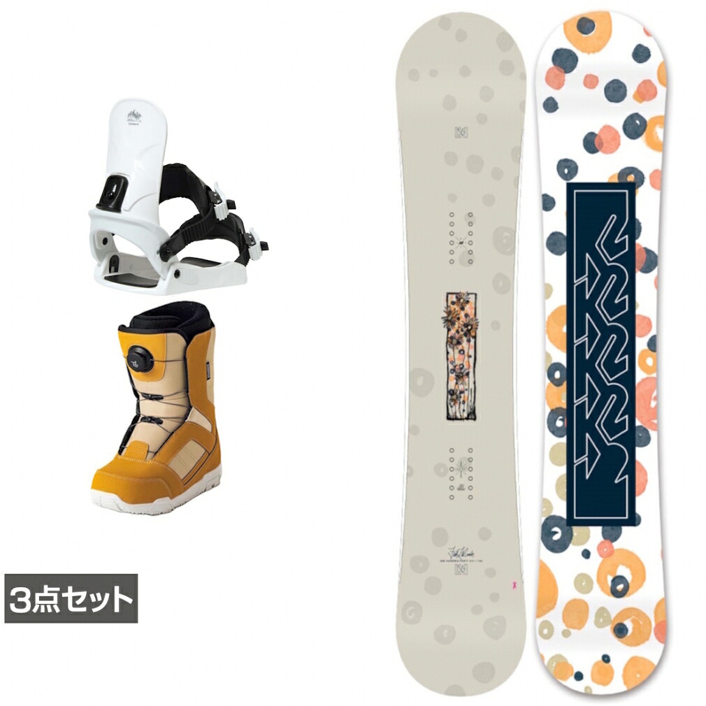最大10％OFFクーポン 【4/4～4/10】 ケーツー FIRST LITE CAMBER ＆ CAUSE ＆ JAFFE ブラウン 板＋ビンディング＋ブーツセット 3点セット スノーボード KB24032700 5823710835