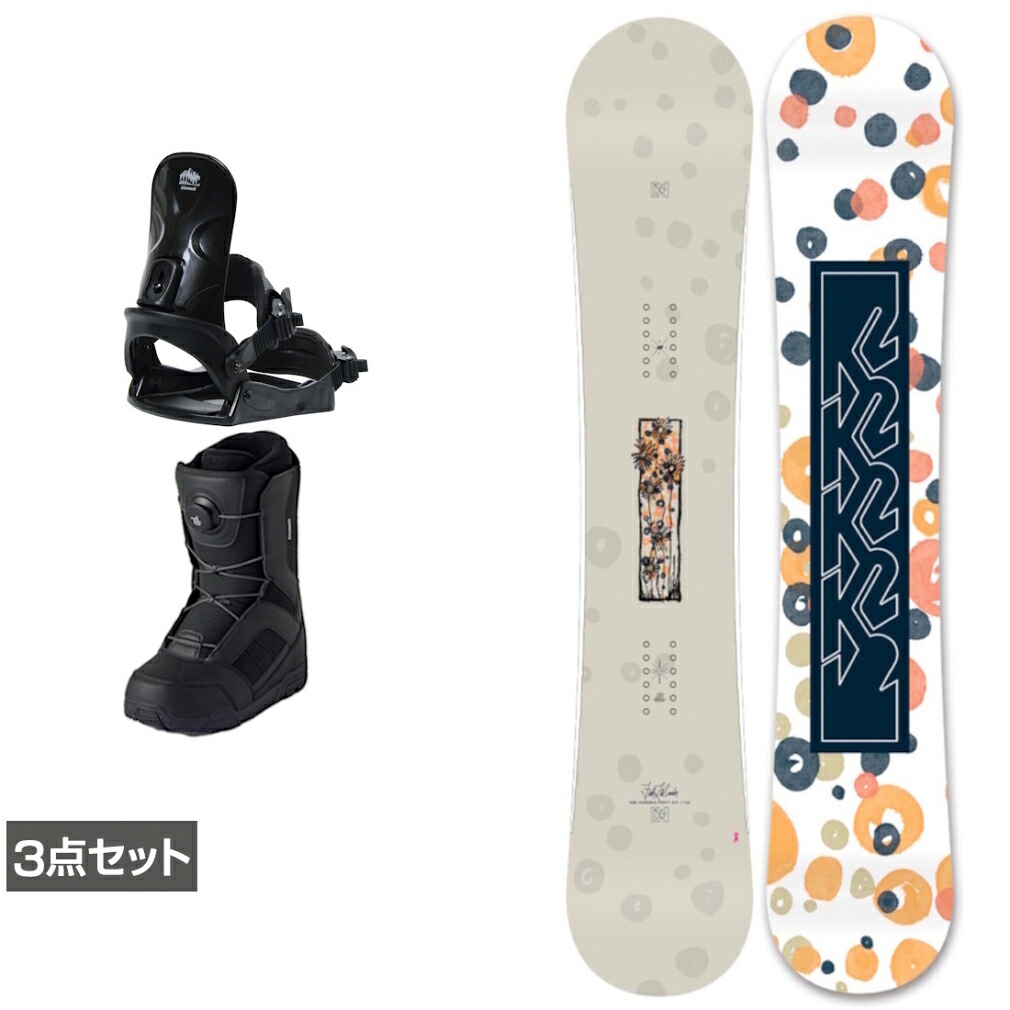 最大10％OFFクーポン 【4/4～4/10】 ケーツー FIRST LITE CAMBER ＆ コーズ ＆ JAFFE ブラック 板＋ビンディング＋ブーツセット 3点セット スノーボード KB24032700 5823710535