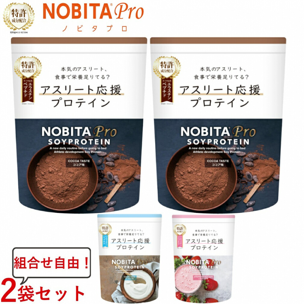 7/25限定★抽選で最大100%Pバック ノビタ NOBITA PRO ノビタ プロ ソイプロテイン 味が選べる2袋セット アスリート向け ココア味 ヨーグルト味 いちごミルク味 750g×2 FD0008 プロテイン NOBITA|アルペン店