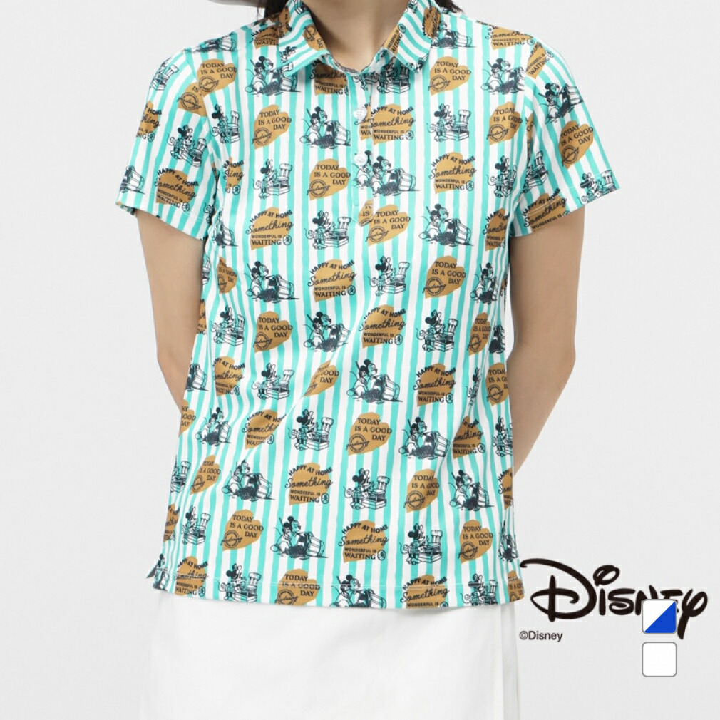ディズニー レディース ゴルフウェア 半袖シャツ 秋 冬 レディスポロシャツ (TRDN-1H2025P) Disney画像