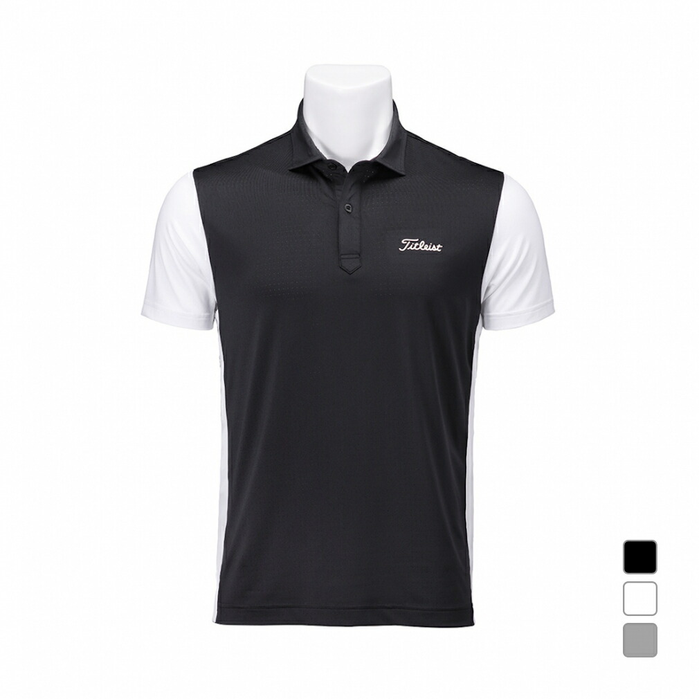 タイトリスト ゴルフウェア 半袖シャツ 春 夏 メッシュ バイカラーシャツ TKPMS111J (6665205543) メンズ Titleist