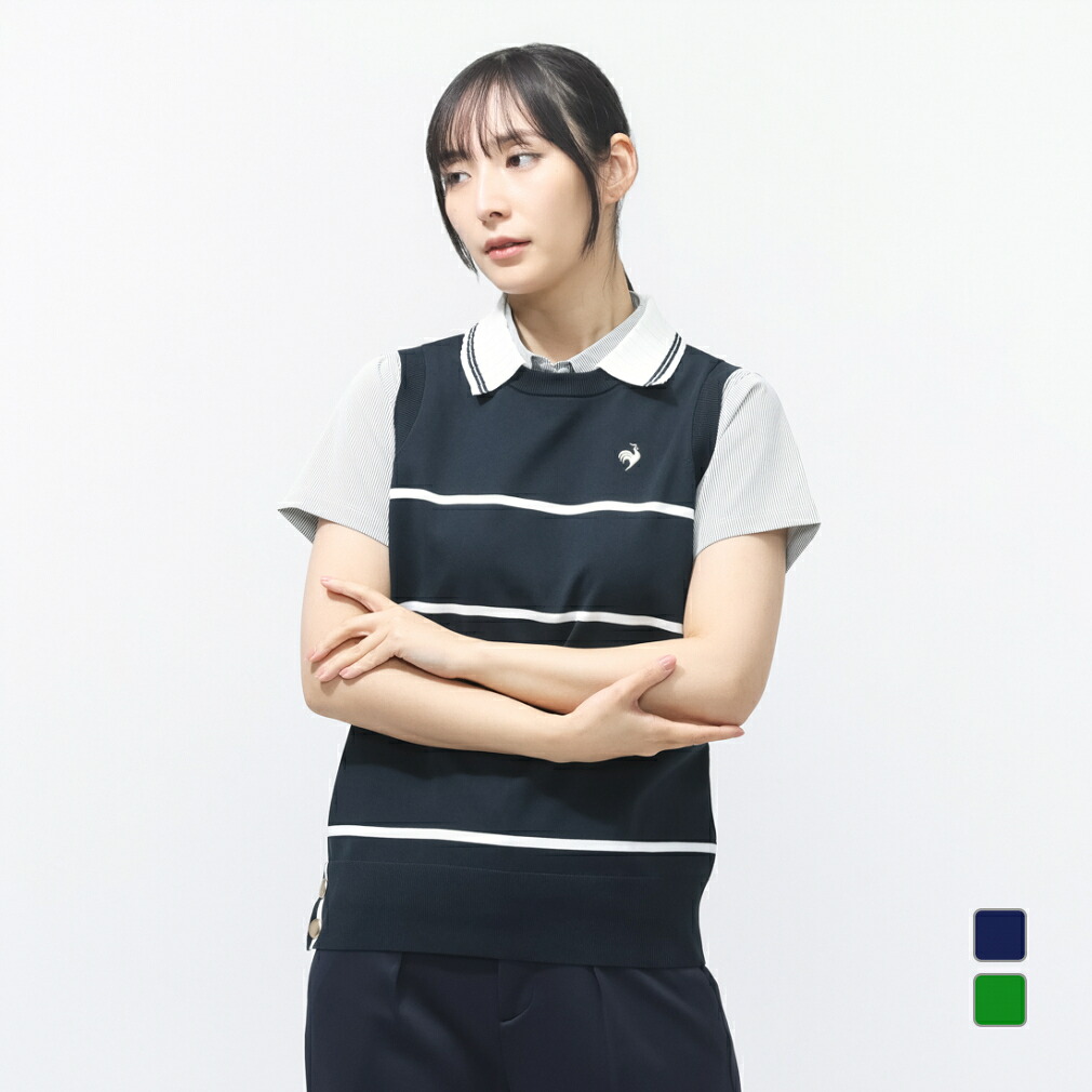 4/15限定★抽選で最大100％Pバック ルコックスポルティフ ゴルフ レディース ゴルフウェア ベスト 春 夏 2WAYニットベスト (LG6SVE50L) le coq sportif GOLF
