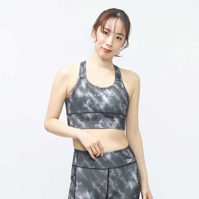 4/20限定★抽選で最大100％Pバック ニューエラ レディース スポーツブラ WPA BRA TOP TIE-DYE BLK 14744493 BLK スポーツウェア ヨガウェア ： ブラック NEW ERA