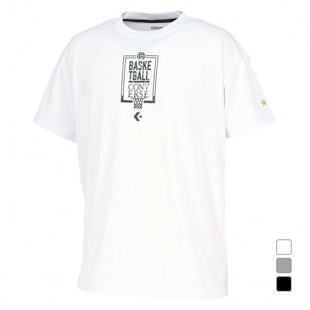 4/20限定★抽選で最大100％Pバック コンバース メンズ レディス バスケットボール 半袖Tシャツ ゴールドシリーズ プリントTシャツ GSプリントTシャツ CBG261353 Converse