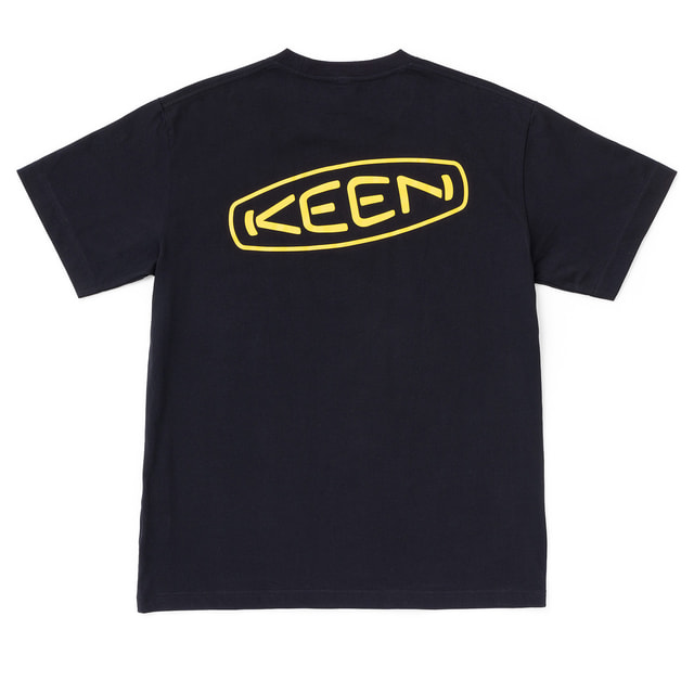 キーン メンズ アウトドアカジュアル 半袖Ｔシャツ OC/RP CB LOGO TEE 1028277 : ブラック×イエロー KEEN