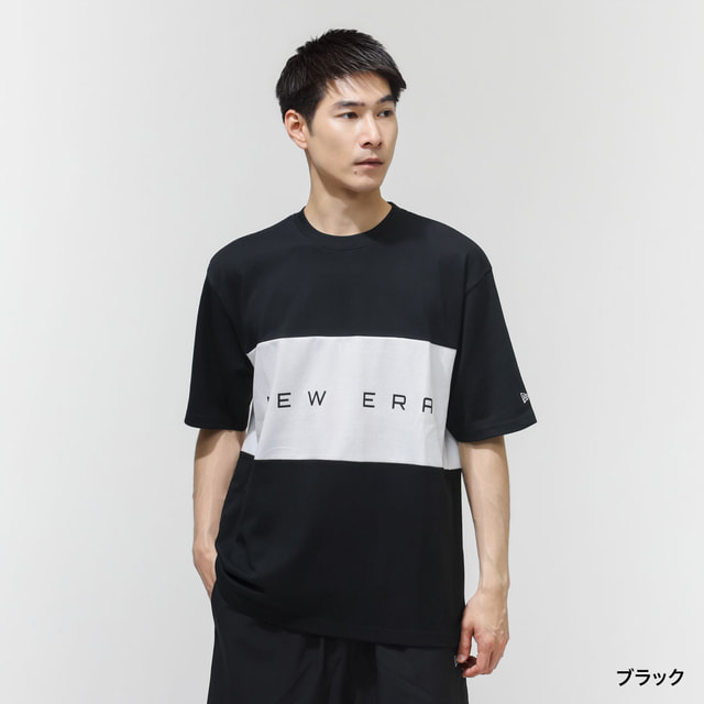 4/20限定★抽選で最大100％Pバック ニューエラ メンズ 半袖 機能 Tシャツ PA SS OS PF TEE PANEL BLK 14744533 BK スポーツウェア ： ブラック NEW ERA
