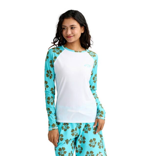 最大10％OFFクーポン 【7/30】 ビラボン レディース マリン ラッシュガード LAST SUMMER RAGLAN LS RASHGUARD BG013859 BILLABONG｜アルペン店
