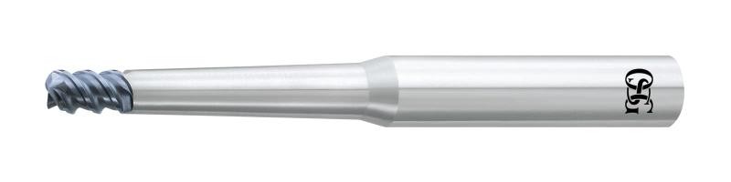 オーエスジー WXSコート3枚刃超硬ペンシルネックラジアスエンドミル 外径2mm 全長80mm 刃長3mm シャンク径6mm PHX-PC-DFR 2×R0.5×1°×30(3097245)