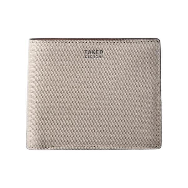 [タケオキクチ] ソフト＆ナチュラル ミニメッシュ レザー 2つ折り財布