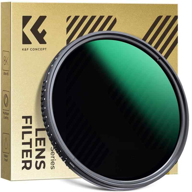K&F Concept 可変NDフィルター ND2-ND400レンズフィルター 減光フィルター 超薄型 （NANO-Dシリーズ）