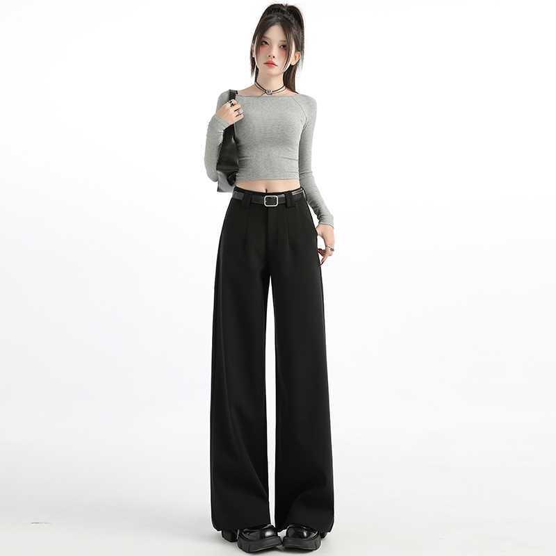 パンツ レディース 秋冬 ブラック ハイウエスト ワイドレッグ デニム 厚手 シンプル カジュアル オフィス 暖か ストレッチ