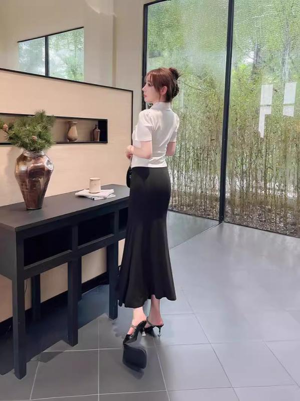スカート レディース マーメイド ハイウエスト フレア ミディ丈 再生繊維 ドレープ感 シンプル エレガント 百搭 女性用 ロングスカート ドレス スタイル フェミニン シルエット 軽やか 揺れ感 フォーマル カジュアル 普段使い