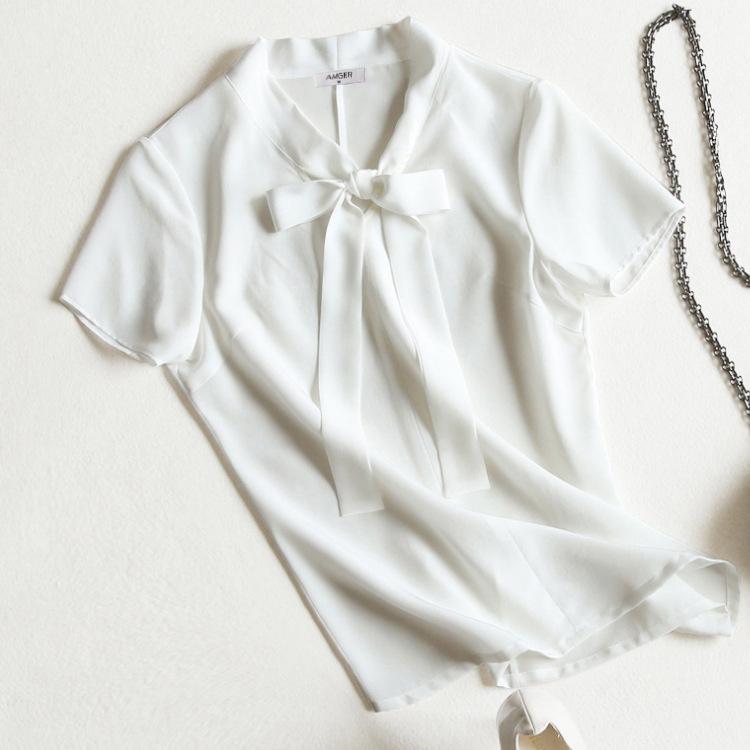 2025 春 S 163 リボンシルクシャツ 半袖 レディース 夏服 シフォン 亭主もち 用 トップス