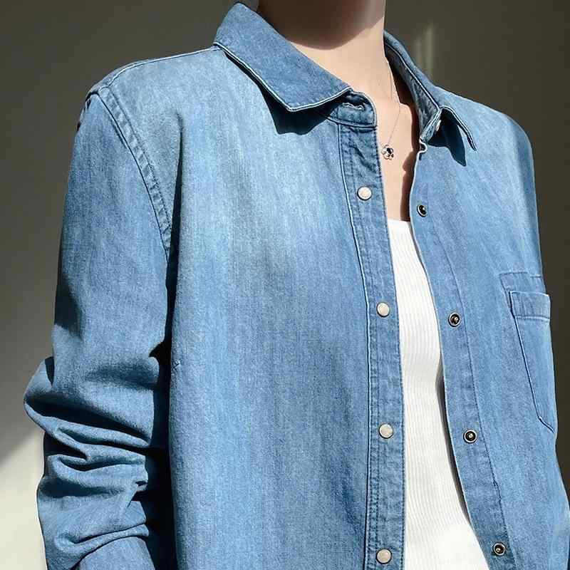 春夏 メンズ ポロカラー コットン シャツ 長袖 トップス 牛仔 長袖 シャツ インナー トップス ジャケット カジュアル スタイル 通勤用 普段使い 軽量 吸湿速乾 再生繊維 素材 ビッグシルエット ブラック グレー アイボリー ベーシックカラー|ヘルスケアアルファ店