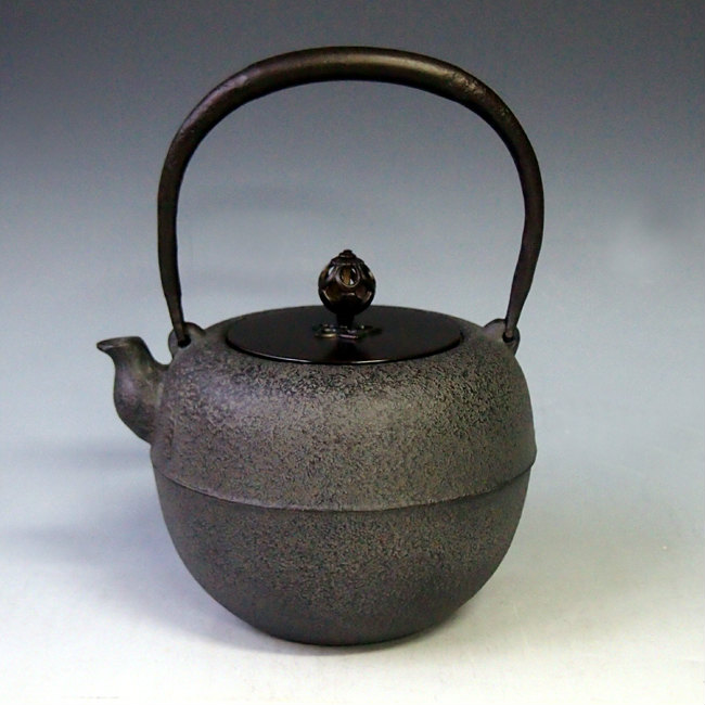 カーキ×インディゴ 鉄瓶 真形８号 菊地 政光 菊池 政光作 茶道具 ...