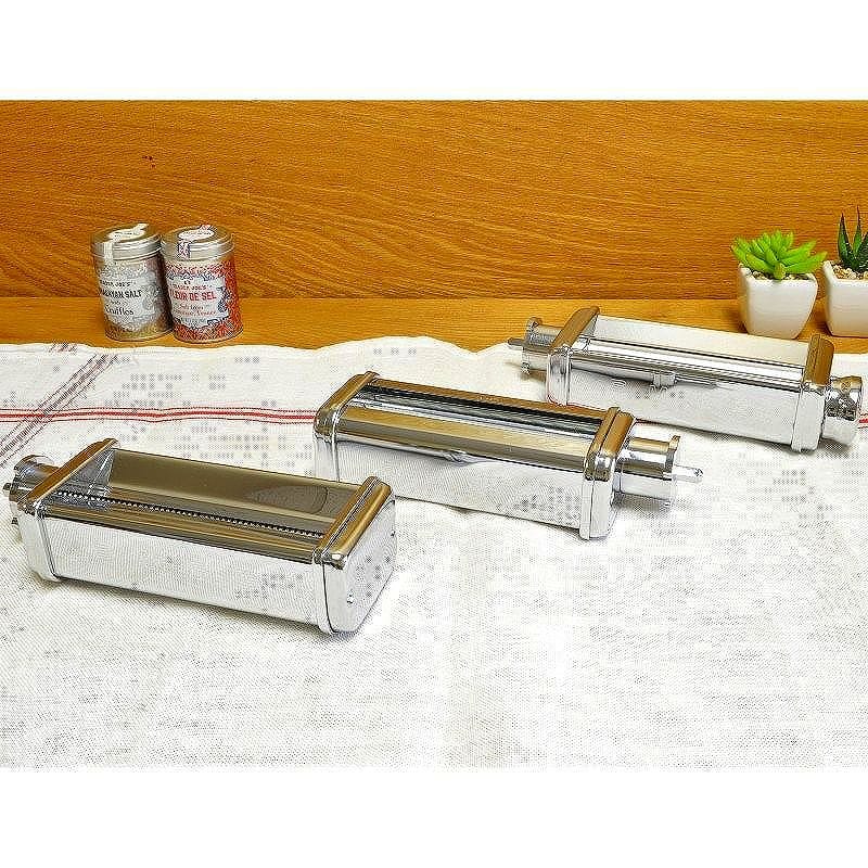 スメッグ 照明ランプミキサー用 パスタ巻き 切り手 3点書き割り 差し押さえ 部分品 部分品 Smeg Pasta Roller and Cutter Set for Stand Mixer SMPC01