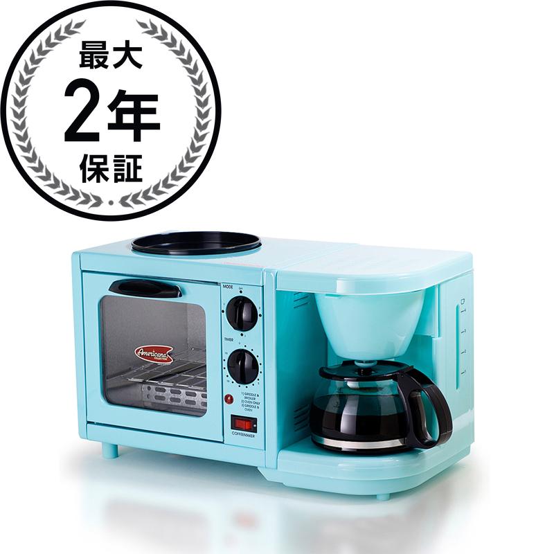 朝食3点セット コーヒーメーカー トースターオーブン ホットプレート MaxiMatic 3-in-1 Breakfast Toaster Oven/Griddle/Coffee Maker,EBK-200 家電