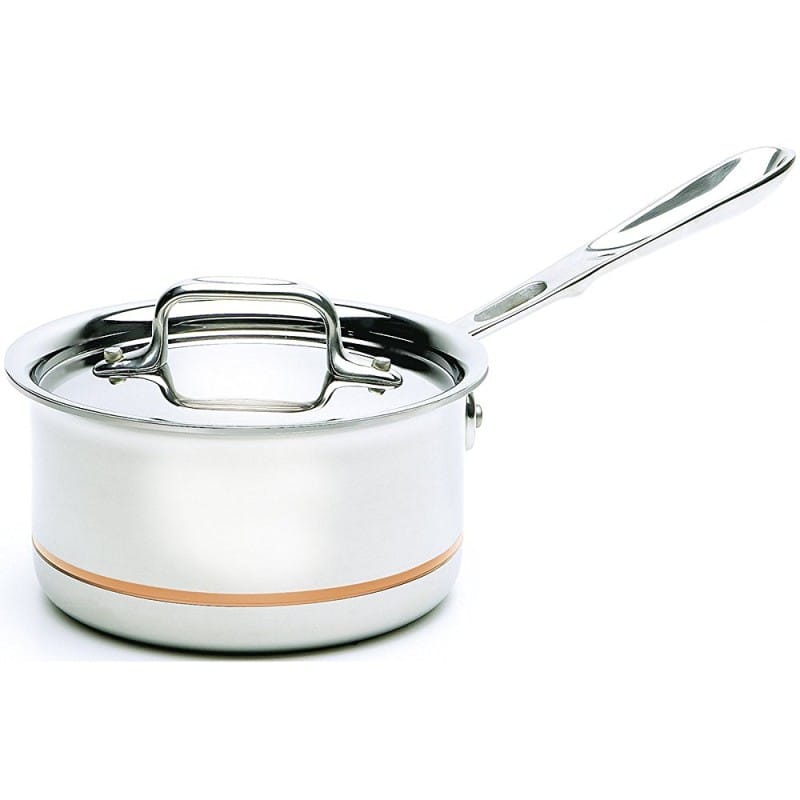 出どころ食麺麭 片手なべ フタ付 オールクラッド コッパーコア 5層 亜米利加製 All-Clad Copper Core 5-ply Bonded Cookware, Sauce Pan with lid