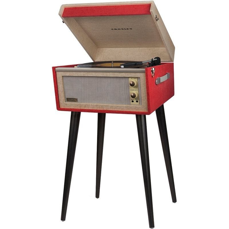 クロスリー バミューダ ポータブル ターン テーブル 赤 Crosley CR6233A-RE Dansette Bermuda Portable Turntable with Aux-In, Red 家電｜アルファエスパス米国店