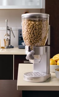 ドライフードディスペンサー シングル しろがね色 ゼブロ  Honey-Can-Do Single Dry Food Dispenser, Silver GAT102