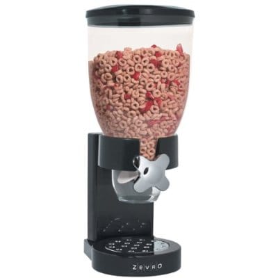ドライフードディスペンサー シングル 黒いこと ゼブロ  Honey-Can-Do Single Dry Food Dispenser, Black GAT 100 KCH-06114