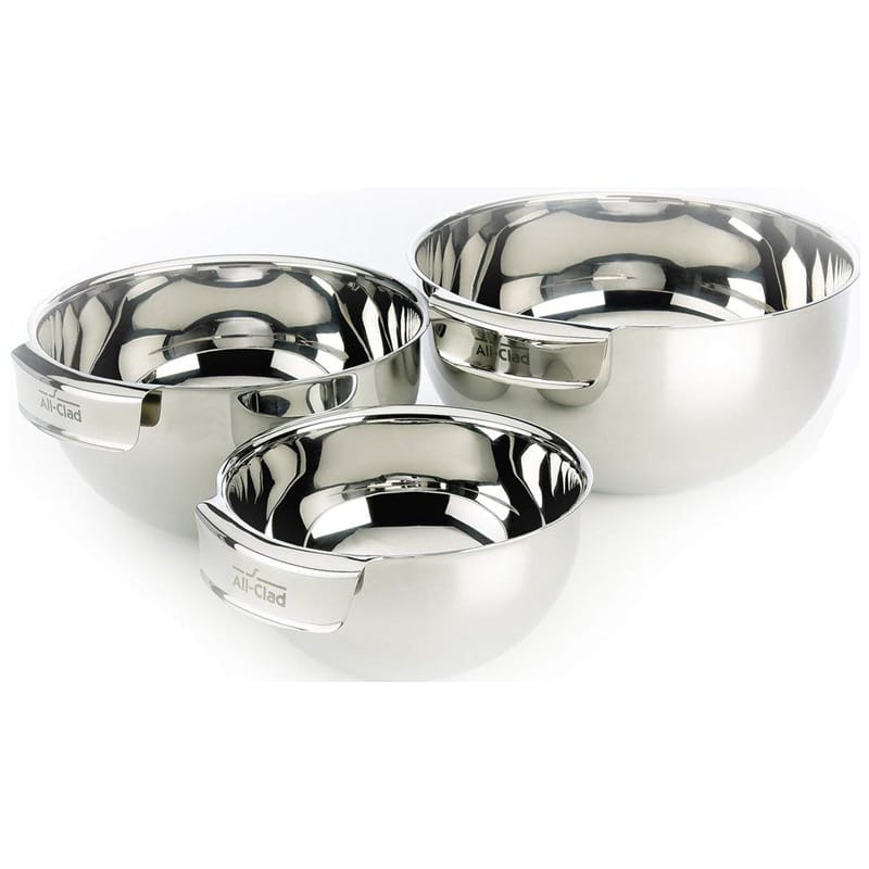 オールクラッド ステンレスボウル 3サイズセット 直径18cm、22cm、25cm All-Clad MBSET Stainless Steel Dishwasher Safe Mixing Bowls Set Kitchen Accessorie, 3-Piece 29,054円