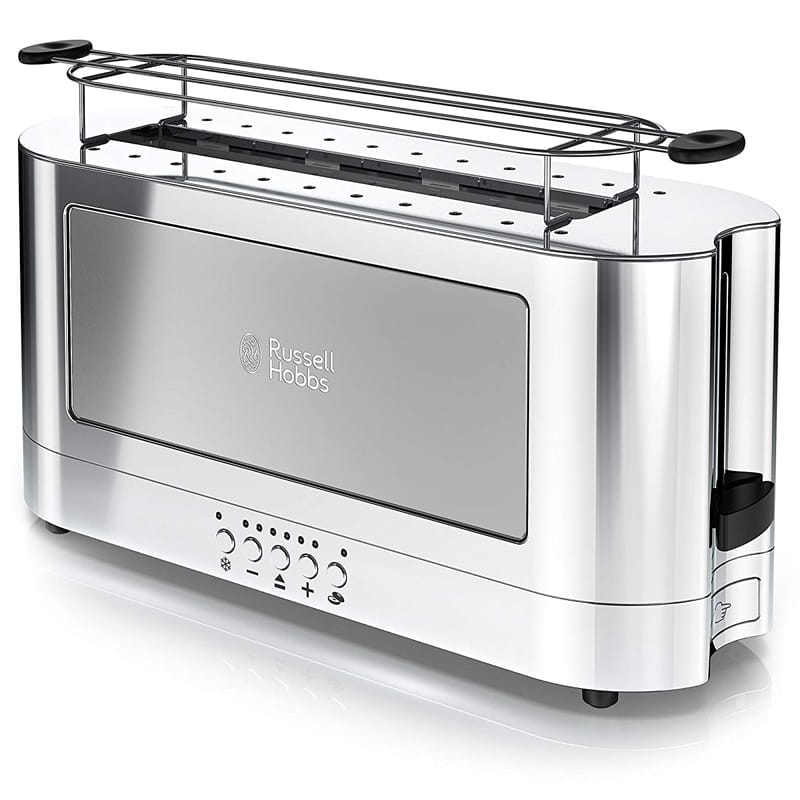 ラッセルホブス ポップアップトースター 2枚焼 ステンレス Russell Hobbs 2-Slice Glass Accent Long Toaster, Silver & Stainless Steel, TRL9300GYR 家電画像