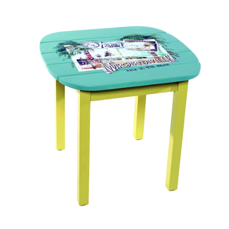 サイドテーブル お手てお手伝いさん 高さ55珊 黄金州 郵便受け歌留多 margaritaville POSTCARD SIDE TABLE