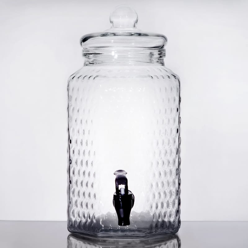 ドリンクサーバー 模様入 ガラスドリンクディスペンサー 3.8L レストラン カフェ ホテル Acopa 1 Gallon Glass Beverage Dispenser 553100049