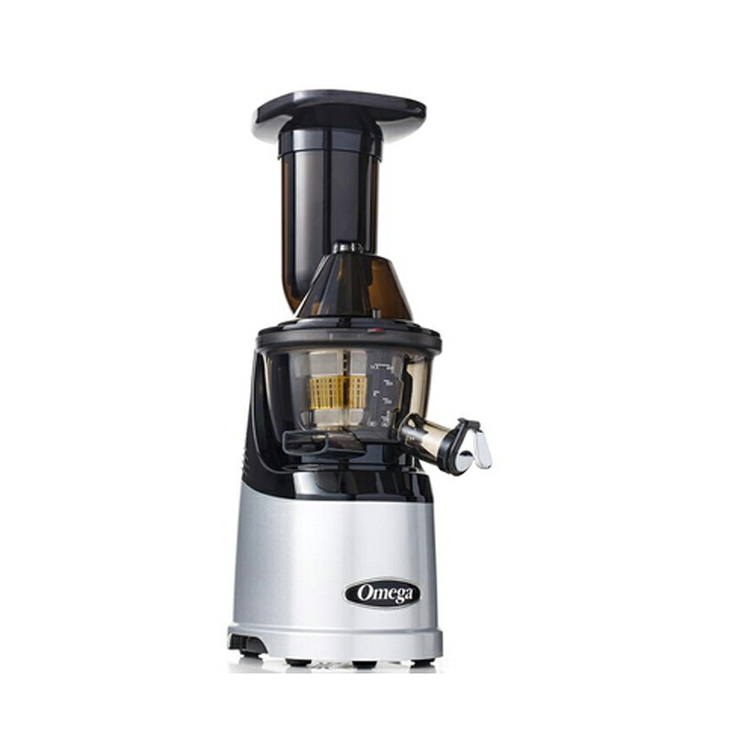 スロージューサー オメガ メガマウス 投入口が大きい シルバー Omega Juicers MMV700S MegaMouth Vertical Low Speed Quiet Juicer with Smart Cap Spout Tap, Silver 家電|アルファエスパス米国店
