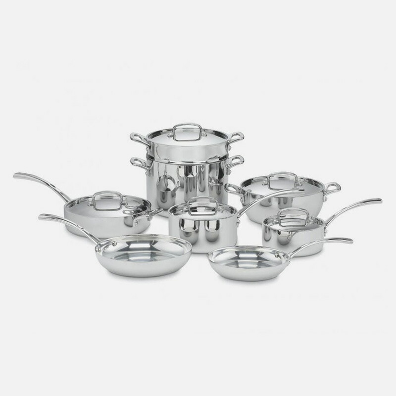クイジナート フライパン 鍋 13点書き割り IH相応う ステンレス鋼 軽銀中核グループ 3層 Cuisinart FCT-13 French Classic Tri-Ply Stainless 13-Piece Cookware Set