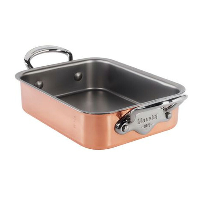 ムヴィエール モービル ロースター 焙じる食パン 18x14x4.7珊 銅 1.5粍厚 3層 持ち手ステンレス鋼 ムビエル モビエル モヴィエル フランス共和国 Mauviel 1830 610918 M\u0027Mini Rectangular roasting pan