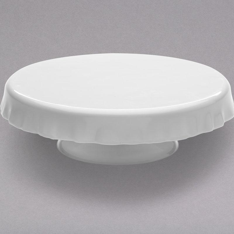 ケーキスタンド 直径32cm メラミン カフェ レストラン バイキング ビュッフェ Elite Global Solution MCP13KT-NW On a Pedestal 12 1/2" x 4" White Ruffled Edge Melamine Cake Stand 330MCP13KT|アルファエスパス米国店