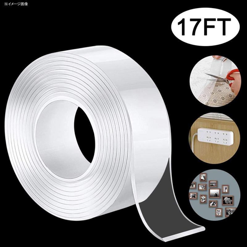 両面テープ はがせる 強力接着 5m 幅30mm 厚さ2mm 再利用 洗濯可能 Nano Double Sided Tape Heavy Duty Mounting Tape, Multipurpose Reusable Traceless Strong Adhesive Washable Removable Clear Anti Slip, 17 FT｜アルファエスパス米国店 14,548円