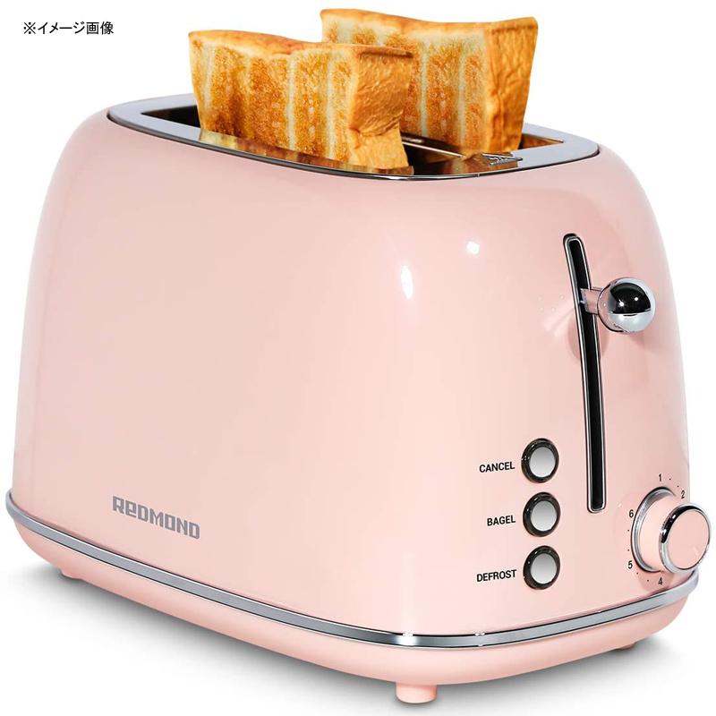 トースター 2枚焼 ステンレス鋼 レトロ REDMOND 2 Slice Toaster Retro Stainless Steel Toaster with Bagel, Cancel, Defrost Function and 6 Bread Shade Settings Bread Toaster, Extra Wide Slot and Removable Crumb Tray, ST028 家電