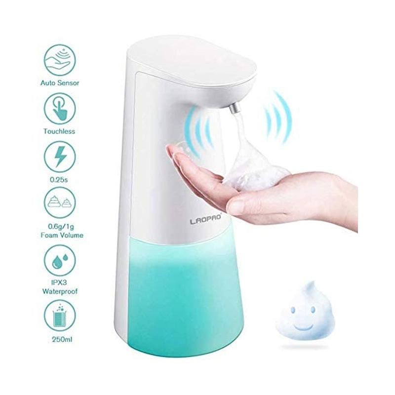 泡 石ケンディスペンサー 蓄電池式 240ml 電動 検知器 質問用紙 石ケン LAOPAO Soap Dispenser, Touchless Foaming Soap Dispenser Hand Free Countertop Soap Dispensers 240ml Xmas Gift Automatic Soap Pump for Bathroom Kitchen (White)