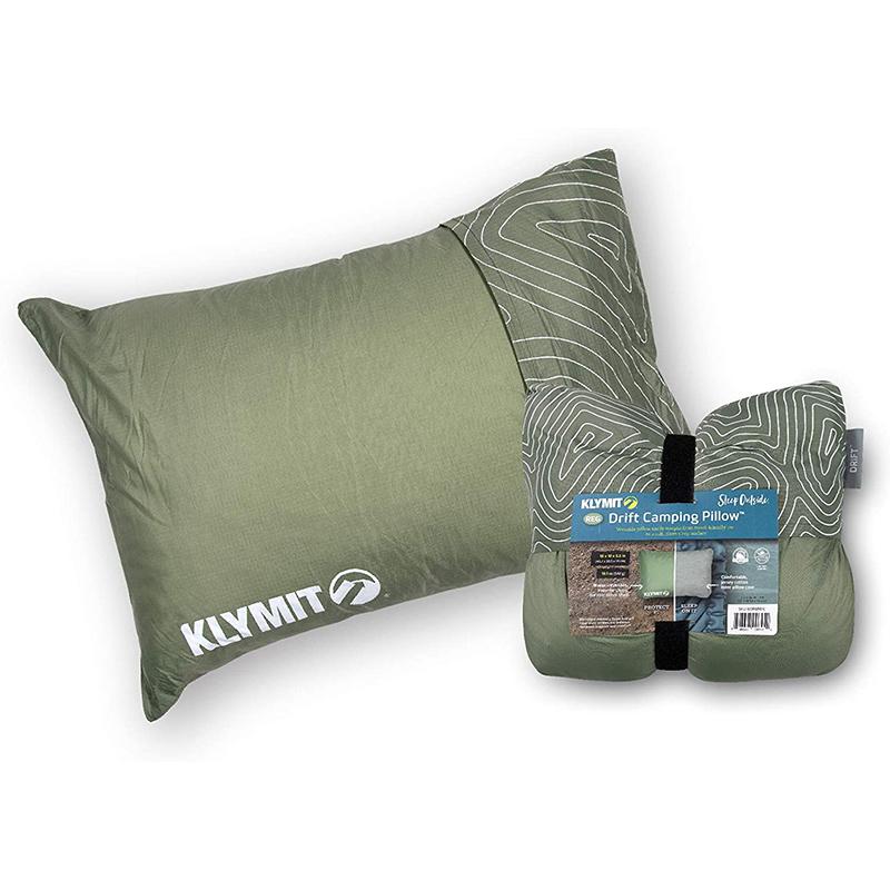 キャンプピロー レギュラーサイズ 耐水シェル コットン リバーシブルカバー付 低反発 Klymit Drift Camping Pillow, Reversible Cover for Travel and Sleep, Shredded Memory Foam Comfort with Durable Shell, Regular