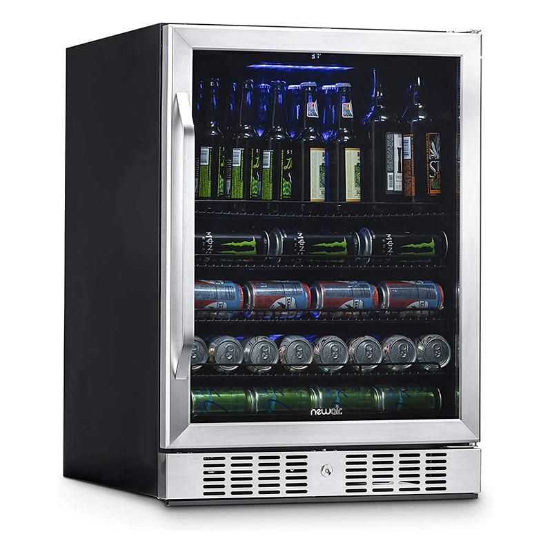 冷蔵庫 ビルトイン 最大177缶 ビバレッジクーラー ガラスドア ステンレス ニューエアー NewAir Built-In Beverage Cooler and Refrigerator, Stainless Steel Mini Fridge with Glass Door, 177 Can Capacity, ABR-1770 家電