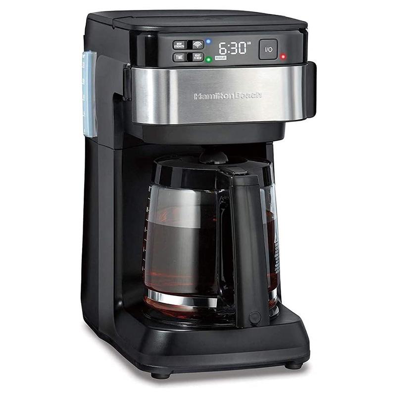 珈琲製造業者 12優勝杯 ガラスカラフェ タイマー役立つこと ハミルトン砂浜 Hamilton Beach Coffee Maker, Programmable, 12 Cup Capacity, Black and Stainless Steel (49350) 家電