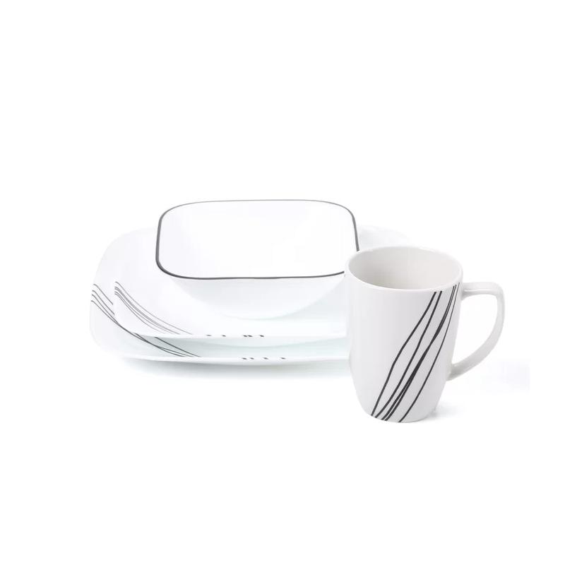 コレール ディナーウェア シンプルスケッチ 16点 食器セット 4人用 Corelle Simple Sketch 16 Piece Dinnerware Set Service For 4 Painfreepainrelief Com