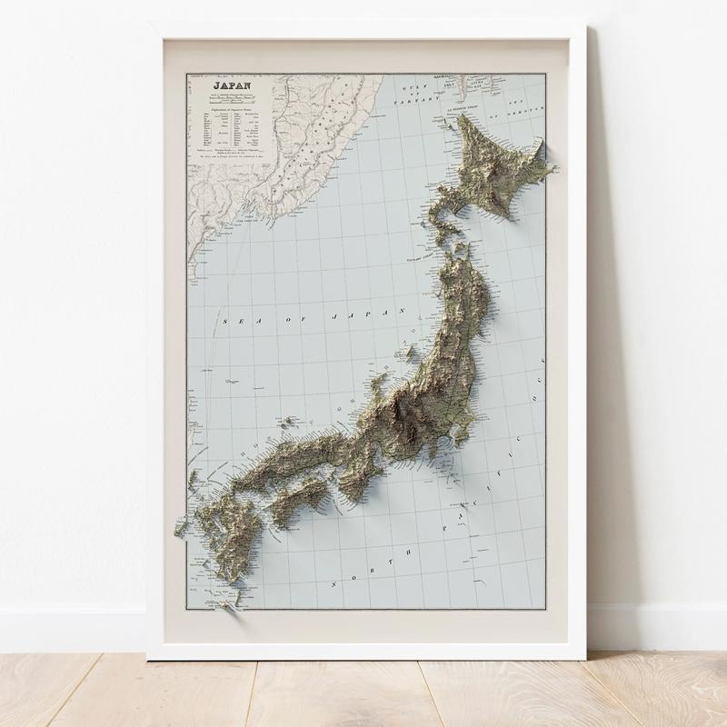 楽天市場】【当社オリジナル 精選 日本立体大地図 日本地図＋