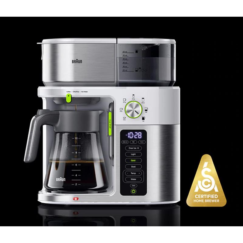 珈琲製造会社 マルチ労務 10優勝杯 ガラスカラフェ 熱っぽいお水 赤銅色  Braun MultiServe Coffee Machine + Hot Water, SCA Certified, White - KF9150WH 家電