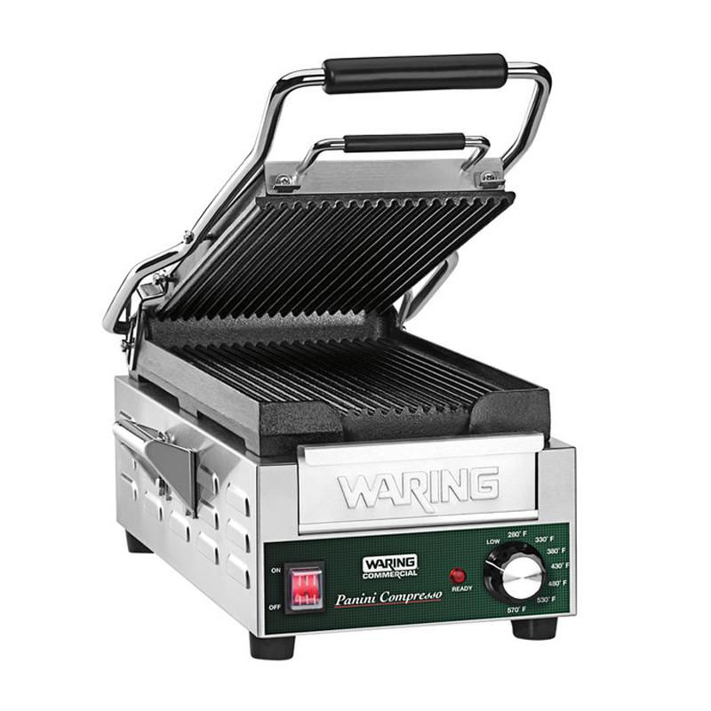 パニーニ サンドイッチ グリル プレス 業務品質 スリム 溝あり ワーリング Waring WPG200 Compresso Slimline Panini Grill with Grooved Top and Bottom Plates - 7 3/4\