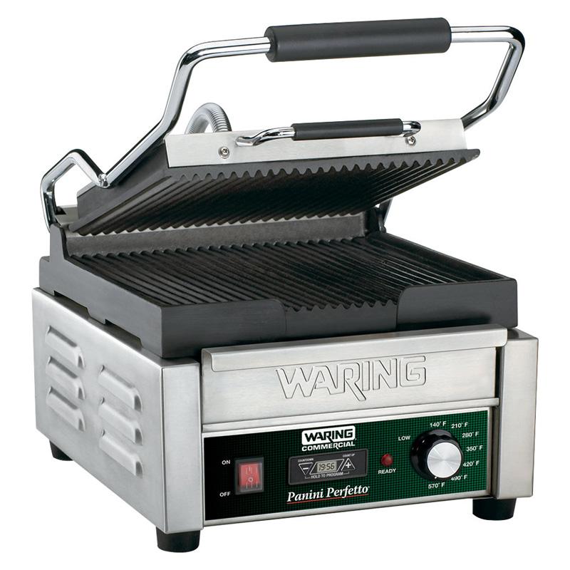 パニーニ サンドイッチ グリル プレス 業務品質 溝あり 25cm×23cm タイマー付 ワーリング Waring WPG150T Panini Perfetto Grooved Top & Bottom Panini Sandwich Grill with Timer - 9 3/4\