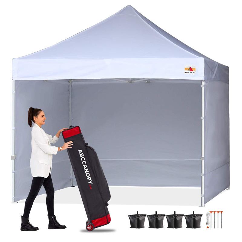 ポップアップ キャノピーテント 傍えウォール キャリーバッグ付 アウトドア 難民キャンプ  ABCCANOPY Ez Pop Up Canopy Tent with Sidewalls Commercial -Series, White